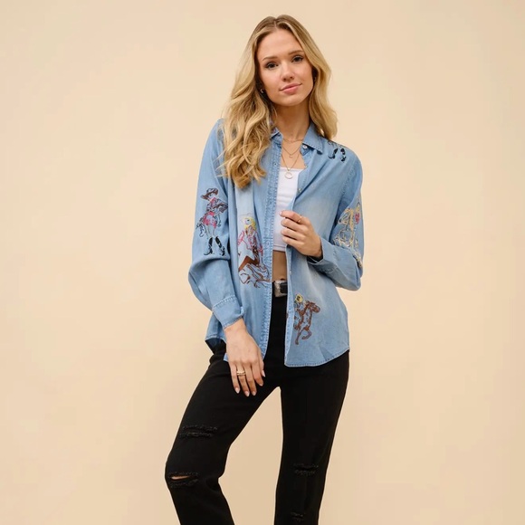 Western Embroidered Button-Up Jacket - Picture 5 of 9